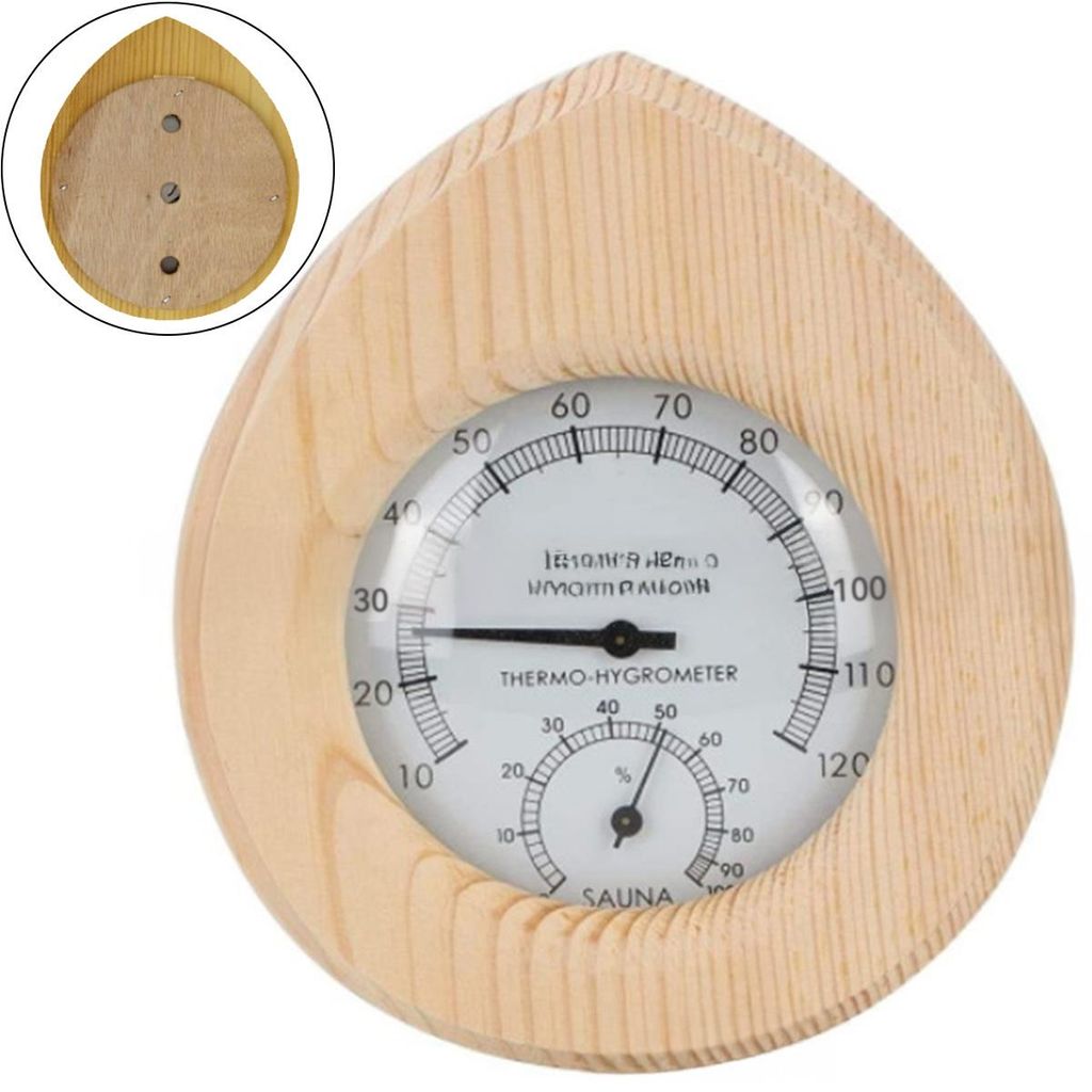 Holz Sauna Hygrothermograph Thermometer Hygrometer,2 in 1 Innen Luftfeuchtigkeit Temperatur Messung,Sauna Raumausstattung Sauna Zubehör