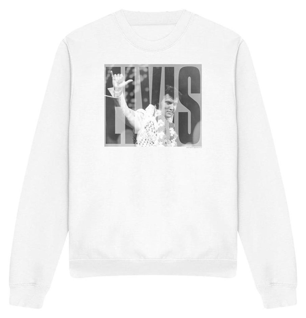 Elvis Presley - "Aloha Gray" Sweatshirt für Herren/Damen Uni TV33744 (L) (Weiß)
