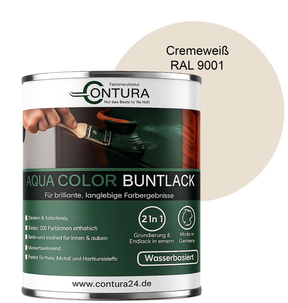 Contura 750ml. Buntlack Lackfarbe Lack Außen Innen Holz Produktbild 
