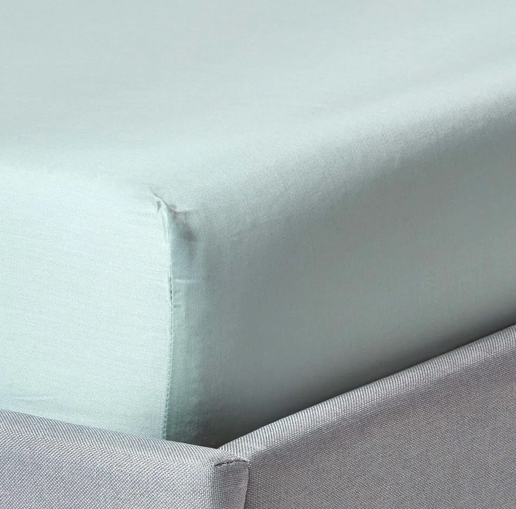 Homescapes Lenzuolo 140x190 Blu Uovo d'Anatra - Cotone Bio 400 Fili