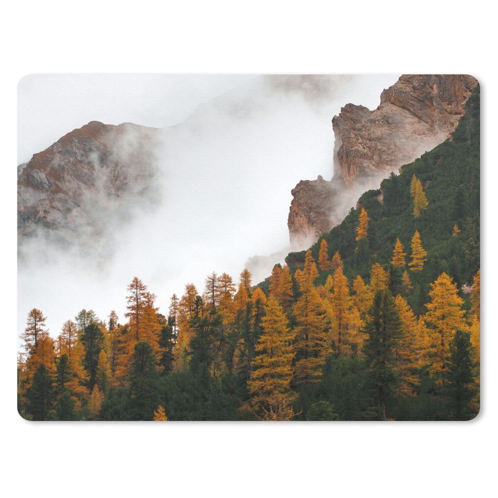 MuchoWow Mauspad Mousepad Kiefer - Herbst - Berg - Landschaft 40x30 cm - Mousepads - Maus Mat - Pad - Mausunterlage - Anti Rutsch