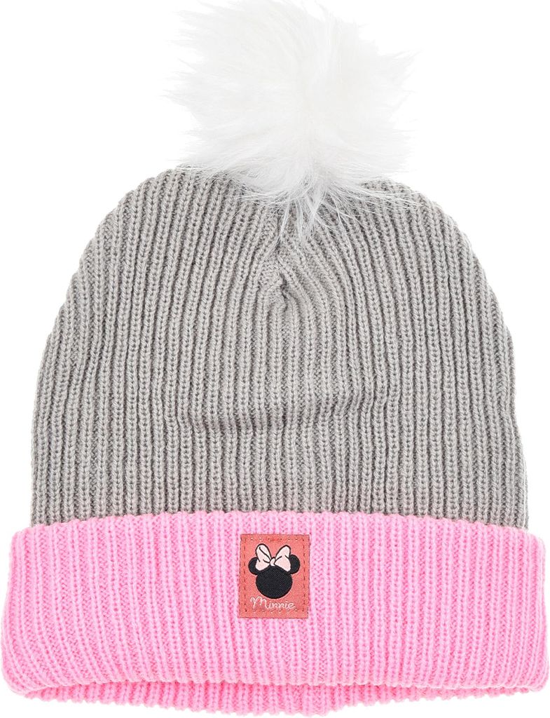 Minnie Mouse Kinder Winter Set 2 tlg. Mütze & Schal Loop Schlauchschal Mädchen , Farbe:Grau, Größe:54