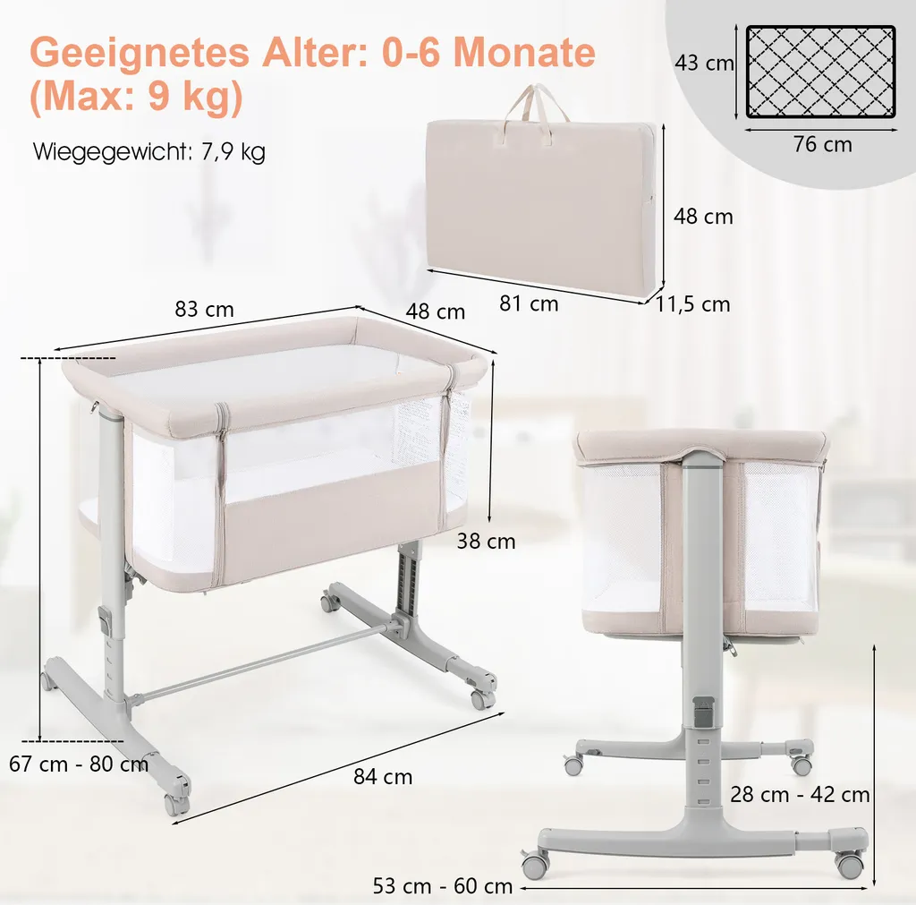 Lit bébé 3 en 1 réglable : solution anti-reflux et sommeil partagé - 2