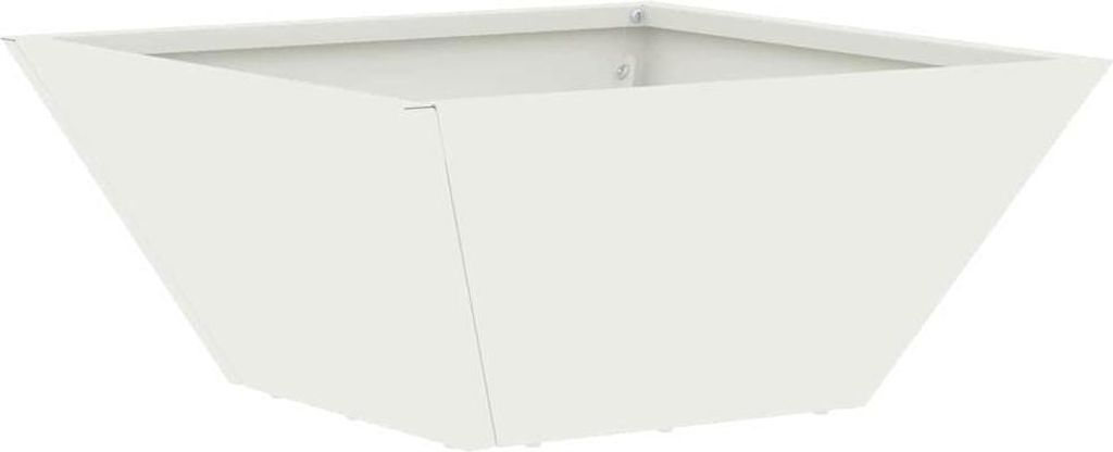 Garten-Pflanzgefäß Weiß 35 x 35 x 15 cm Kaltgewalzter Stahl