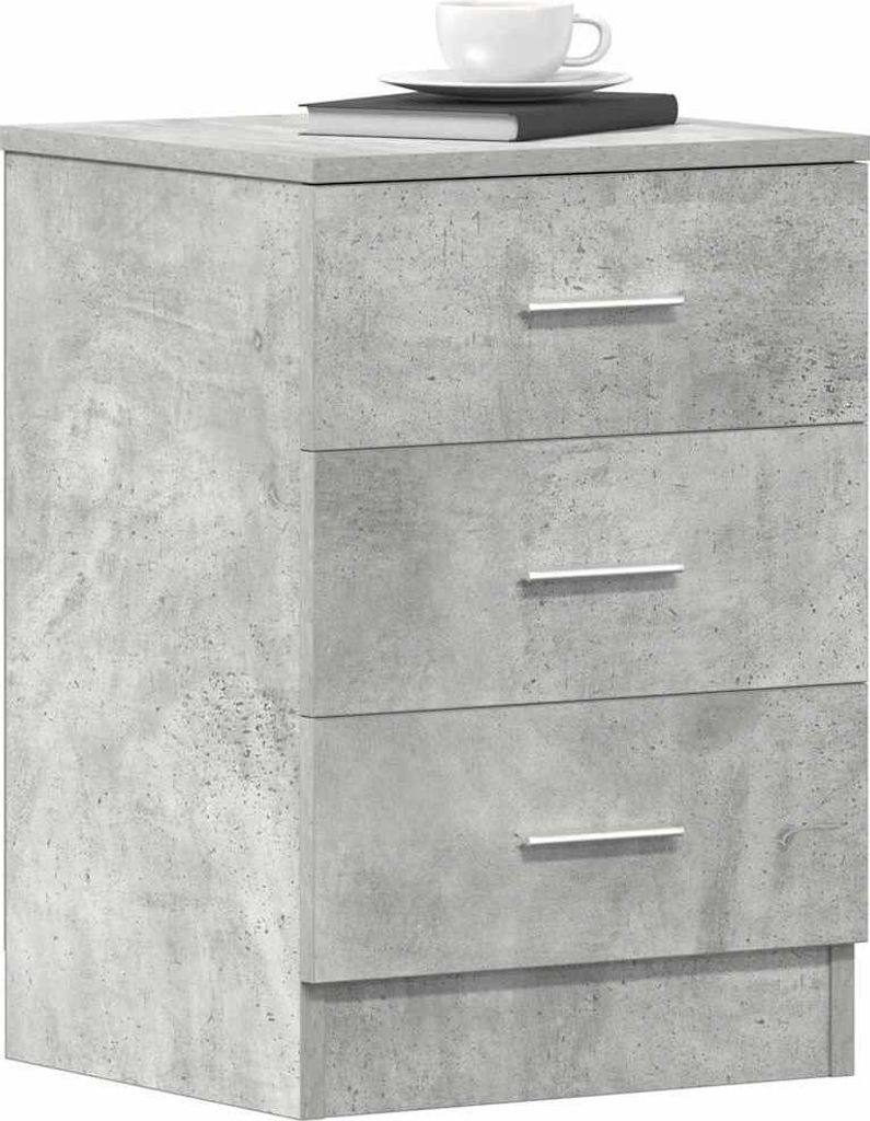 vidaXL Nachttische 2 Stk. Betongrau 38x35x56 cm Produktbild 3