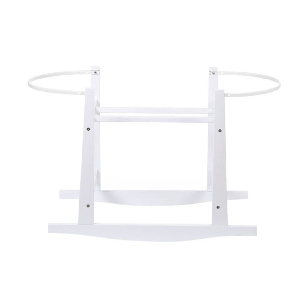 A white baby basket stand on a white background.