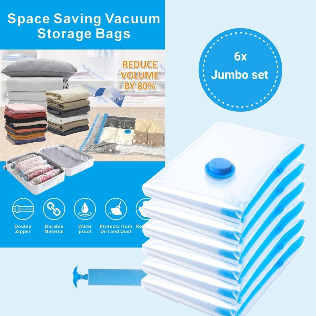 SpaceSaver Sacs de rangement sous vide Jumbo Pack de 6 - Image du produit 