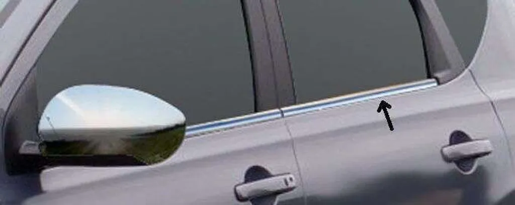 Moulures de Vitres Chrome Inox pour Nissan Qashqai+2 J10 - Pack Finition
