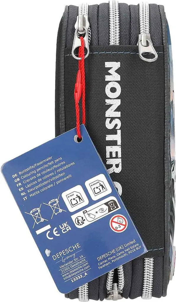 Trousse de Police LED Monster Cars à 3 Compartiments et Multi-Rangements - 5
