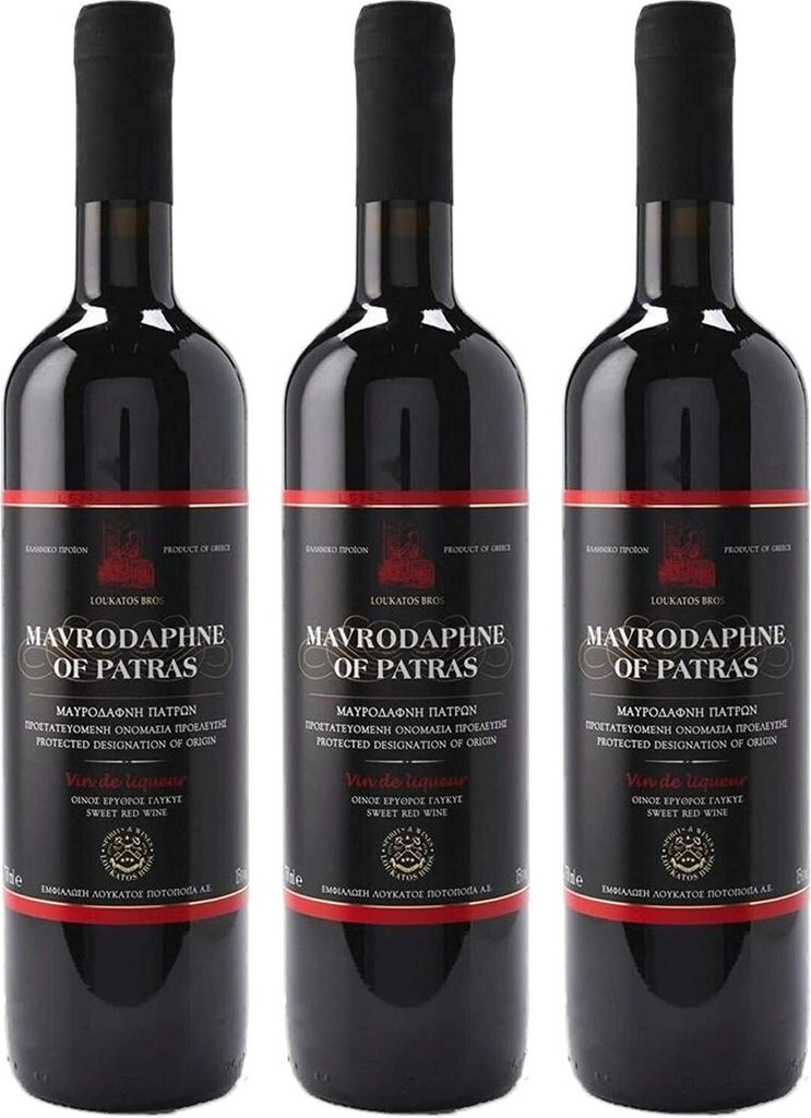 Mavrodaphne aus Patras P.D.O. 3x 0,75l Loukatos Likörwein Produktbild 
