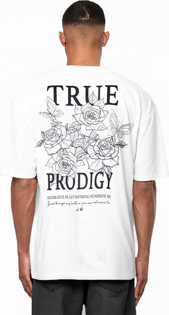 Alex Herren Oversize-Shirt Logoprint Rundhals dicker Stoff Rundhals