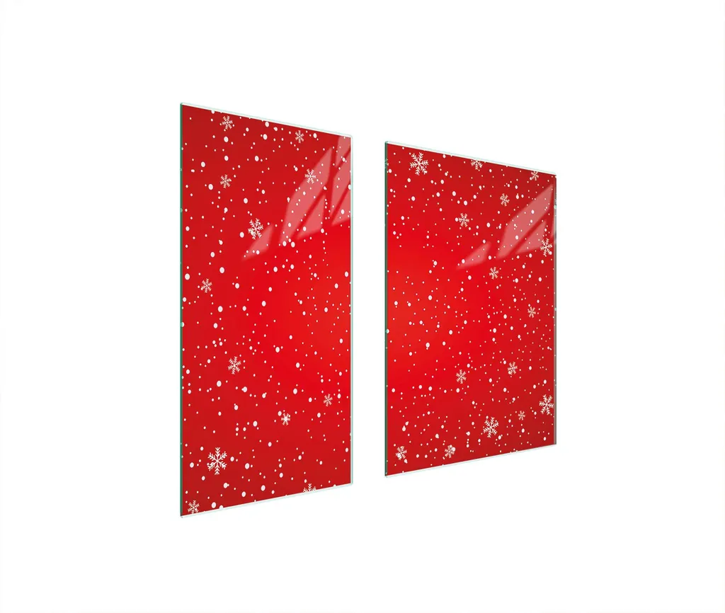 Piastre copriforno 2 pezzi 75x52 Copriforno in ceramica tagliere in vetro vacanze rosso