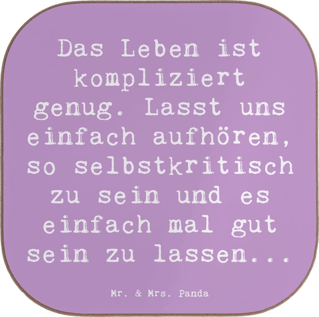 Mr. & Mrs. Panda Tischuntersetzer Spruch Selbstzweifel Abschalten - Lavendeltraum - Geschenk, Emotionen, Holzuntersetzer, Selbstakzeptanz, Coaster,...