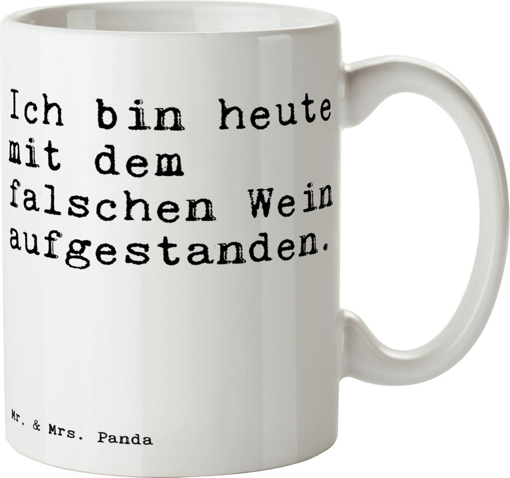 Mr. & Mrs. Panda Keramiktasse Ich bin heute mit... - Weiß - Geschenk, haferl, Kaffeebecher, Freund, Kaffeetasse, Sprüche, Teetasse, Arbeitskolleg...