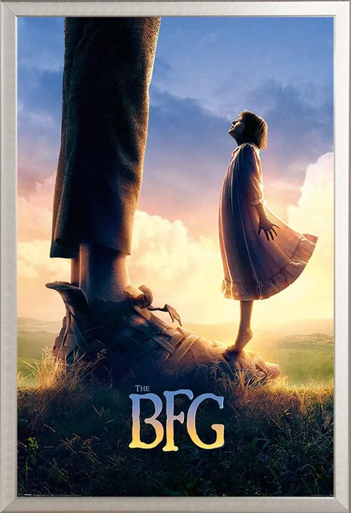 BFG, The - Poster - Teaser + cornice rimovibile, Shinsuke® Maxi alluminio argento, vetro acrilico