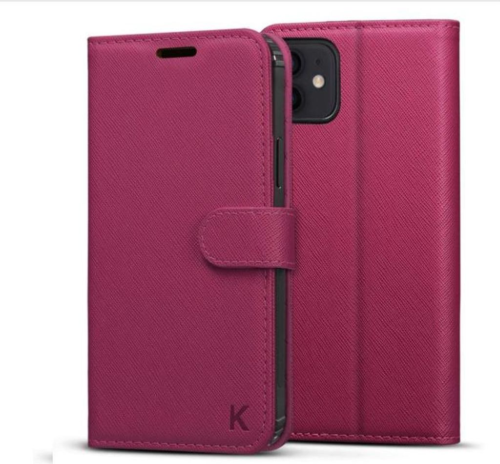 Apple Iphone 12 Mini Lila Hülle Mit Klappe, Festes Kunstleder