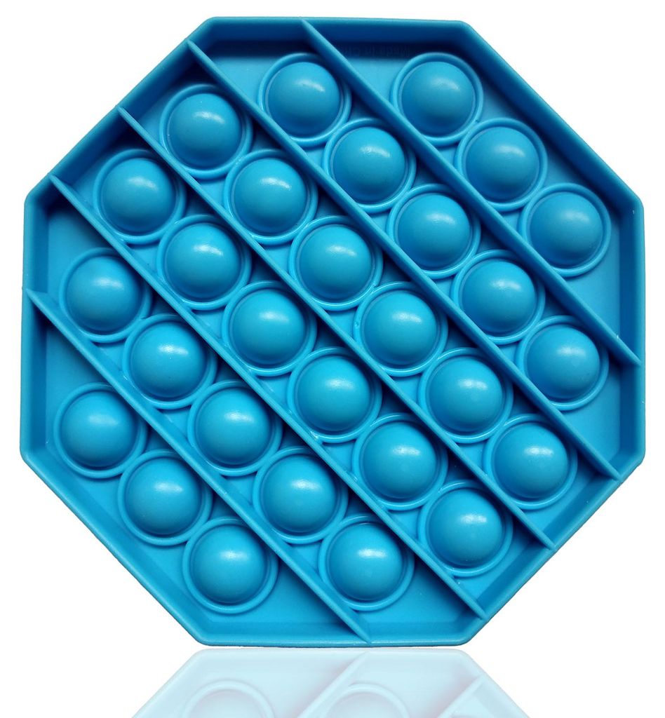 Fidget Toy Push Pop Bubble - Anti Stress Spielzeug - Achteck Blau