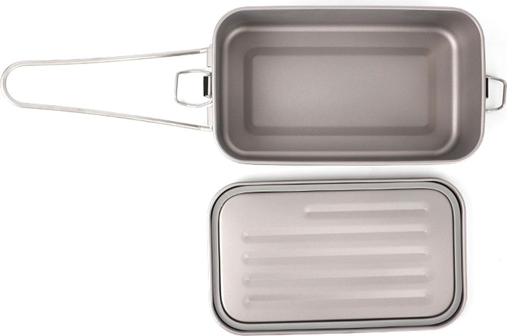 Lunch Box für Männer Frauen Pure Ti Folding Portable TiBento Box Outdoor Camping Travel Lunch Box 900ml Schnallenverschluss 900ml