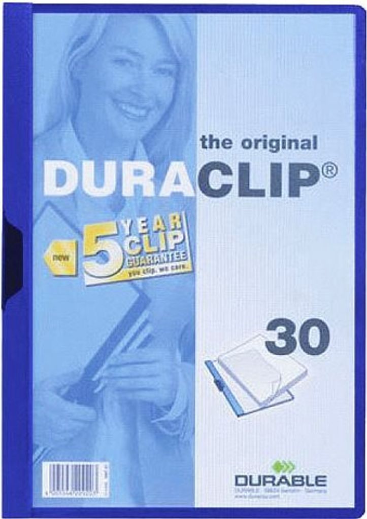 Durable Duraclip 30 - Blau - Transparent - PVC - 30 Blätter Produktbild 