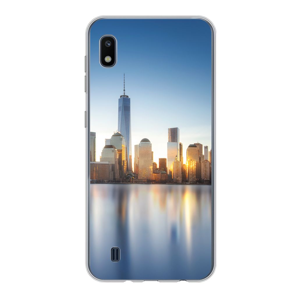 MuchoWow Handyhülle Schutzhülle Hülle für Samsung Galaxy A10 New York - Skyline - Spiegelung Silikon Softcase Handy Hülle - Schutzhülle