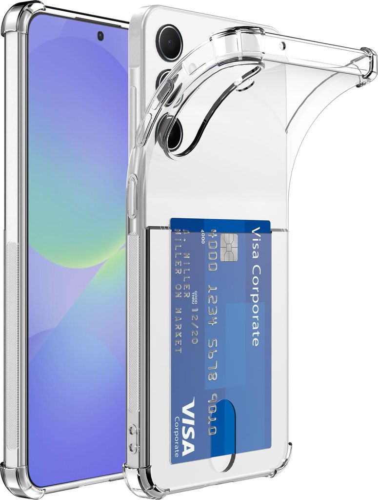 Geeignet für Samsung Galaxy A36 Telefon Fall mit Kartenhalter Transparentes Silikon TPU mit Bumper - Transparentes Silikon TPU Back Cover Case mit...