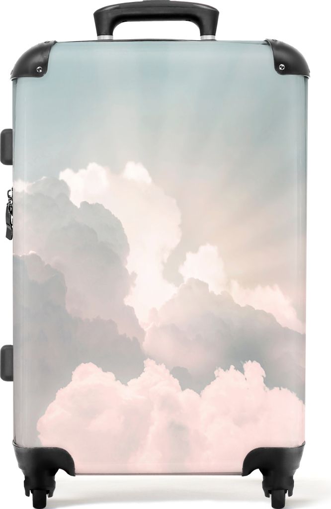 NoBoringSuitcases.com Großer Koffer - Himmel - Wolken - Sonne - Natur - Kombinationsschloss TSA - Hartschalen Trolley 4 Rollen - 72 liter - Reis...