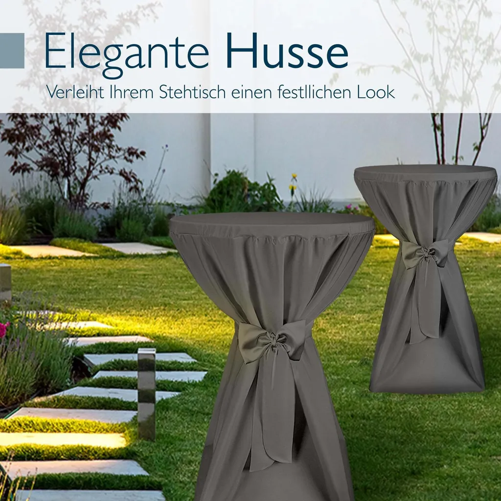 Housse de Table Haute 70 cm Anthracite : Cachez vos Tables Usées