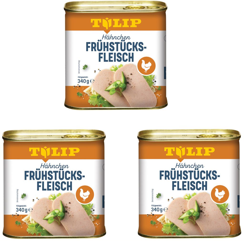TULIP 3x 340g Hähnchen-Frühstücksfleisch Original Dänische Delikatesse Konserven