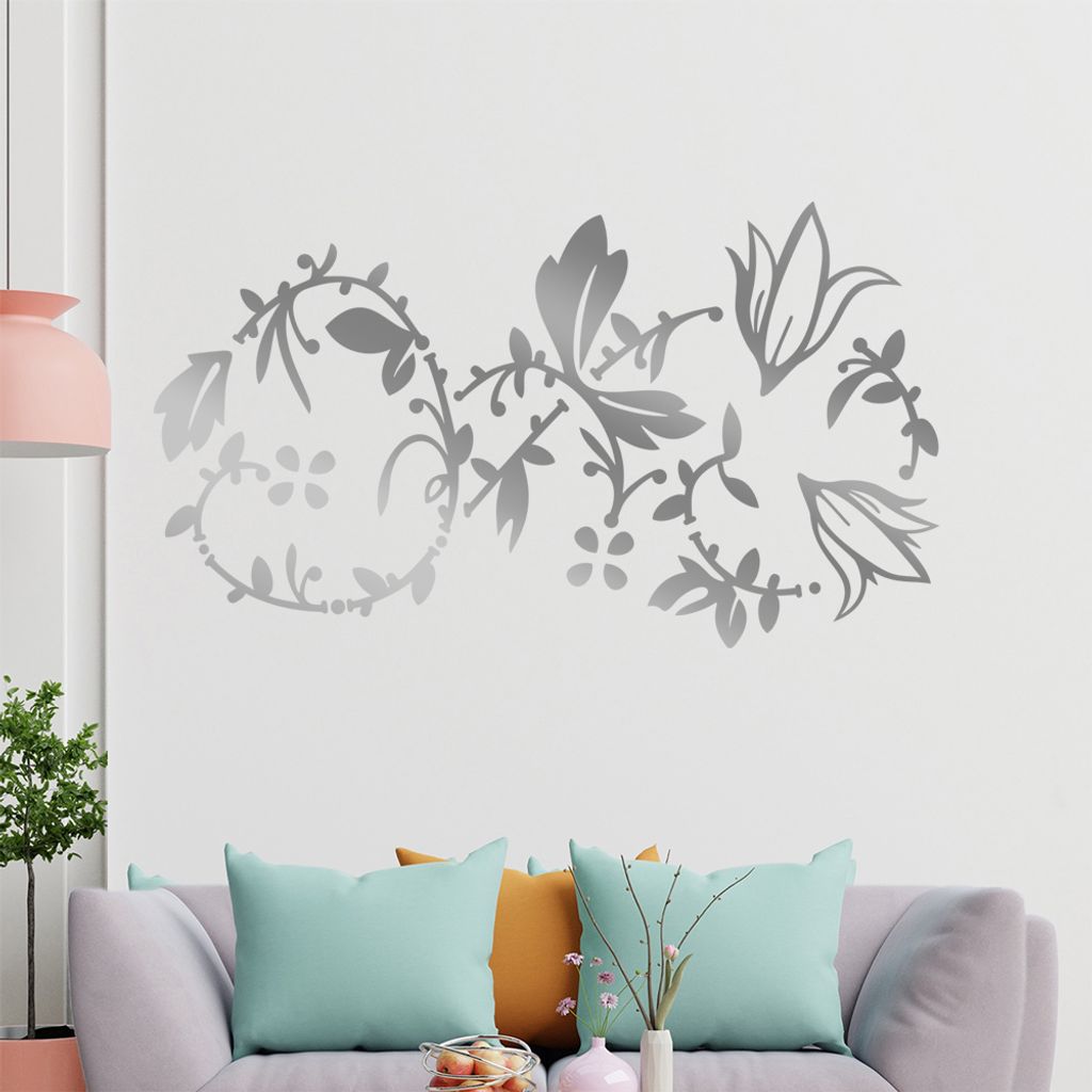 Blumenranke - Linien Wandtattoo in 6 Größen - Wandaufkleber Wall Sticker - Dekoration, Küche, Wohnzimmer, Schlafzimmer, Badezimmer