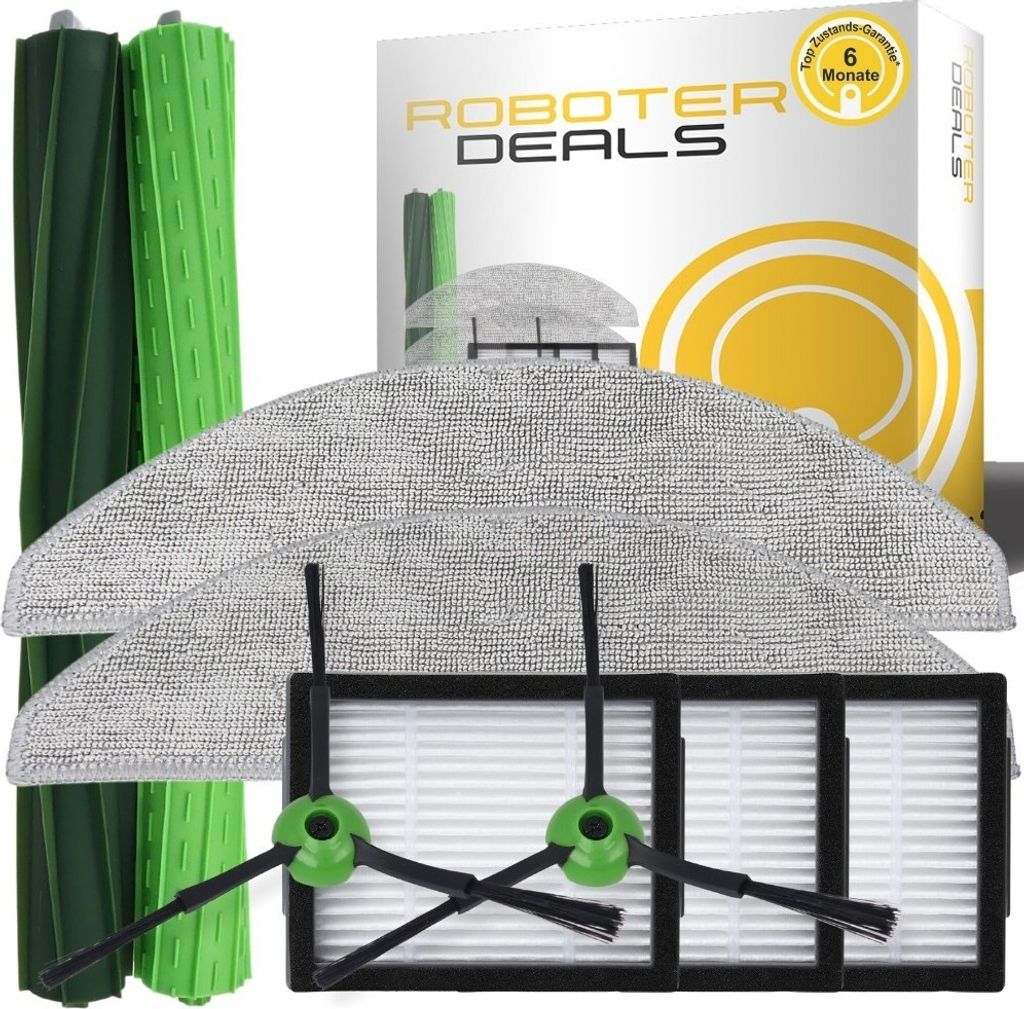 Zubehör Set, Ersatzteile Kit für iRobot Roomba Combo i8 u. i8 Plus (2x Hauptbürste, 2x Filter, 2x Seitenbürste, 2x Pad)