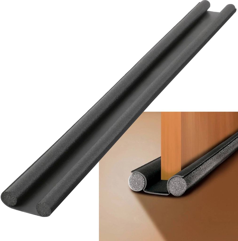 Zugluftstreifen für Türen von Naturn Living – Zugluftstopper – Zugluftstreifen Tür – Dichtungsband – Universal-Zugluftstreifen – Schwarz