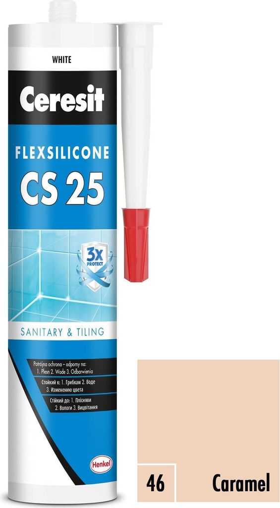 Ceresit Sanitärsilikon CS 25 Karamell, 280 ml
