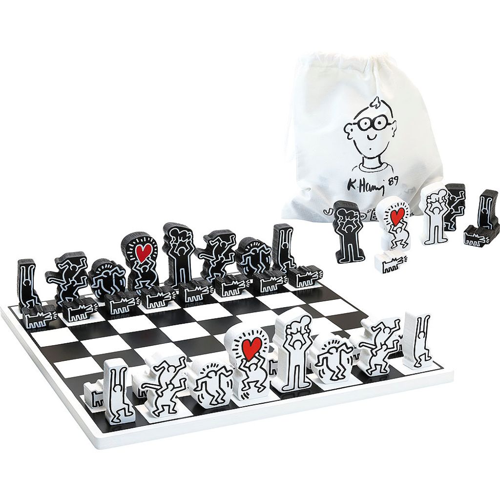 Vilac Nowoczesne drewniane szachy Keith Haring Zdjęcie produktu 