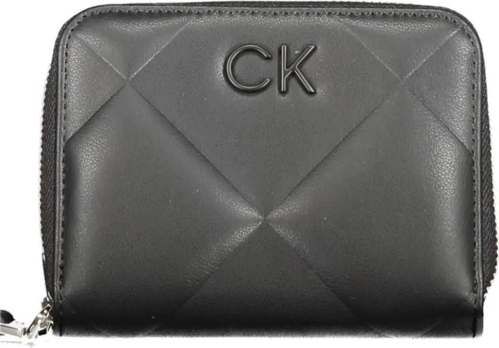 Petit Portefeuille Zippé pour Femme CK Calvin Klein en Éco-Cuir Noir