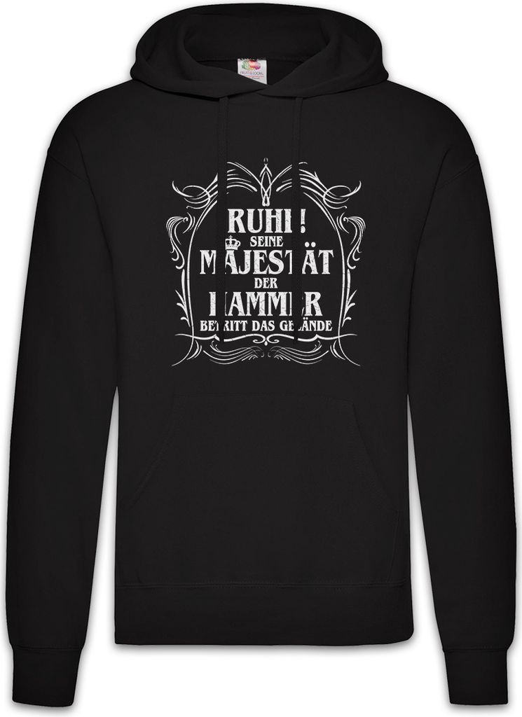 Urban Backwoods Seine Majestät Der Hammer, Herren Hoodie, Farbe: Schwarz, Größe: 3XL