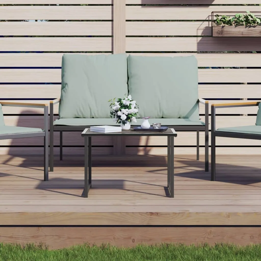 Petite table de jardin anthracite 55x40 cm idéale pour balcon et café