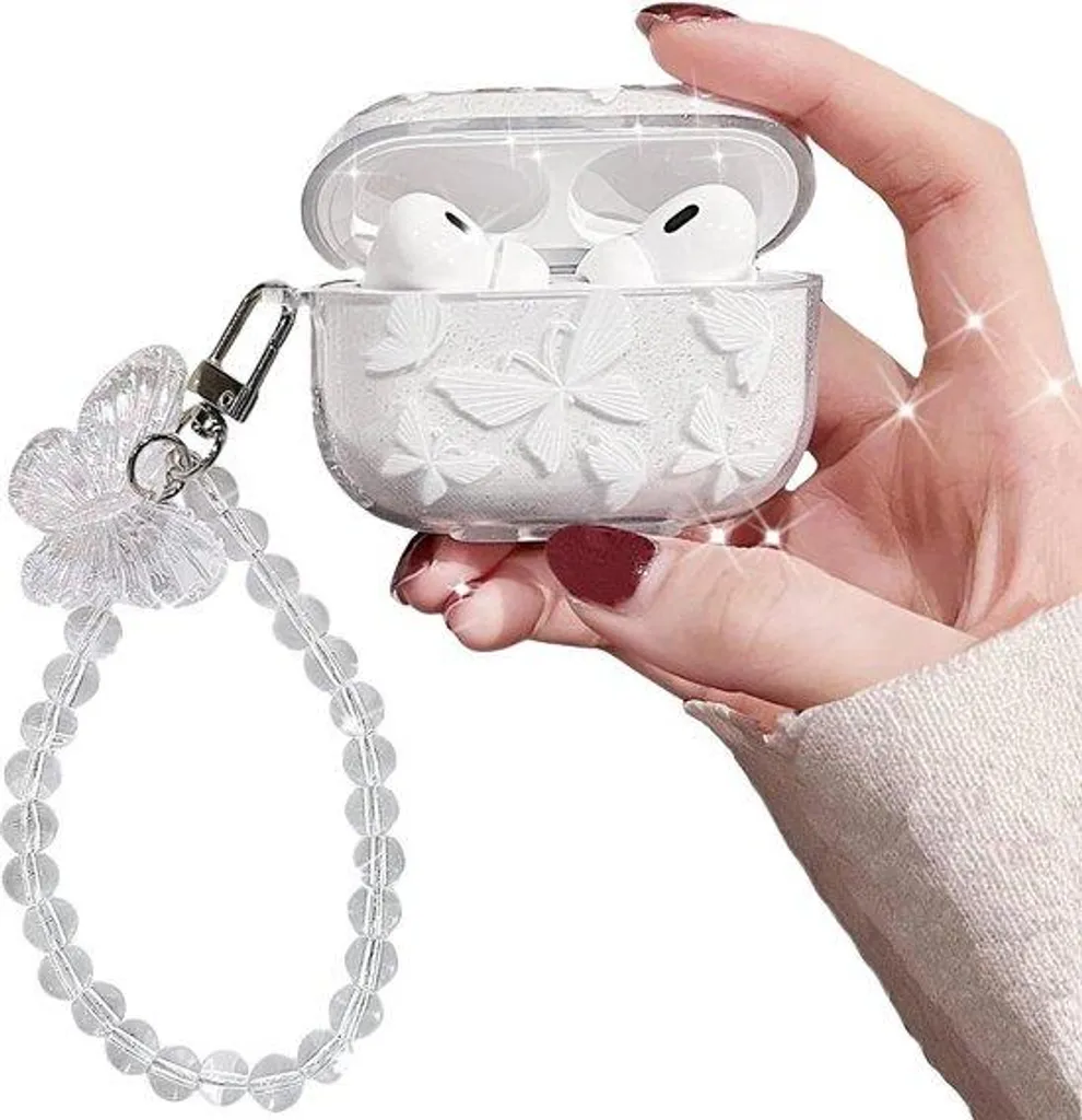 Étui de Protection AirPods 2/1 Finition Transparente avec Mousqueton