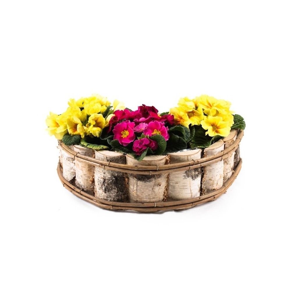 Blumentopf aus Birkenholz halbrund 40 cm