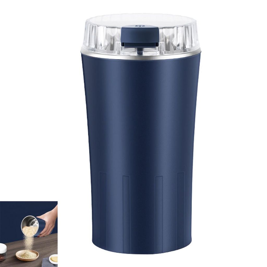300W Elektrische Kaffeemühle ,8 Edelstahlklingen Gewürzmühle , 250ml ,leise Schnellmahlung, für Bohnen, Nüsse & Kräuter, Schwarz