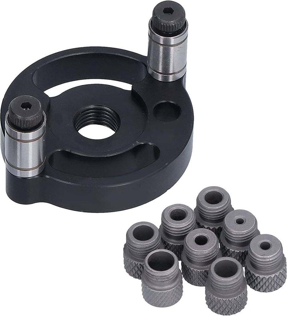 Holzbearbeitung Bohrloch-Punch-Locator 8-Loch-Set 3/4/5/6/7/8/9/10mm - Vertikaler Aluminium-Runddübel-Tischler-Arbeitspositionsanzeiger