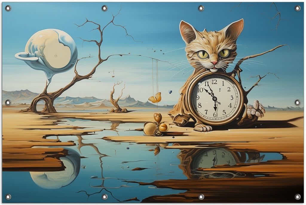 Wallario Outdoor-Poster für Garten oder Balkon, Motiv Bewacher der Zeit, in ca. 100 x 150 cm