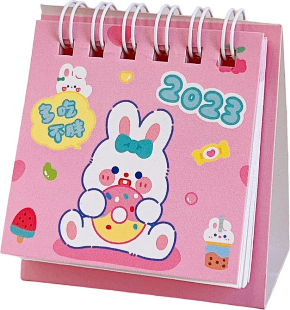 Cartoon-Kalender exquisites Muster lebendige Farbfarbgröße Ultra-Licht-Plattendatum niedliche kreative Mini 2023 Kalender Desktop Nachbildung fü...