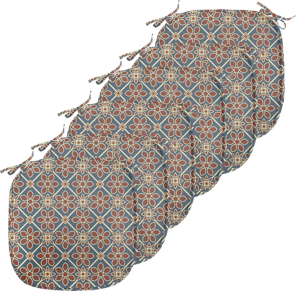 Coussins de Chaise Anti-Taches et Antidérapants 40x40 cm Bleu - Lot de 6