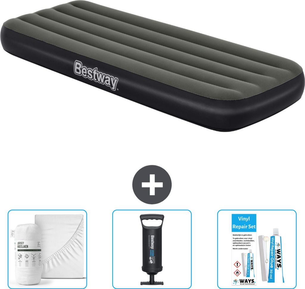 Bestway Luftmatratze – 1 Person – 76 x 185 x 25 cm – Grün – im Lieferumfang enthalten Zubehör
