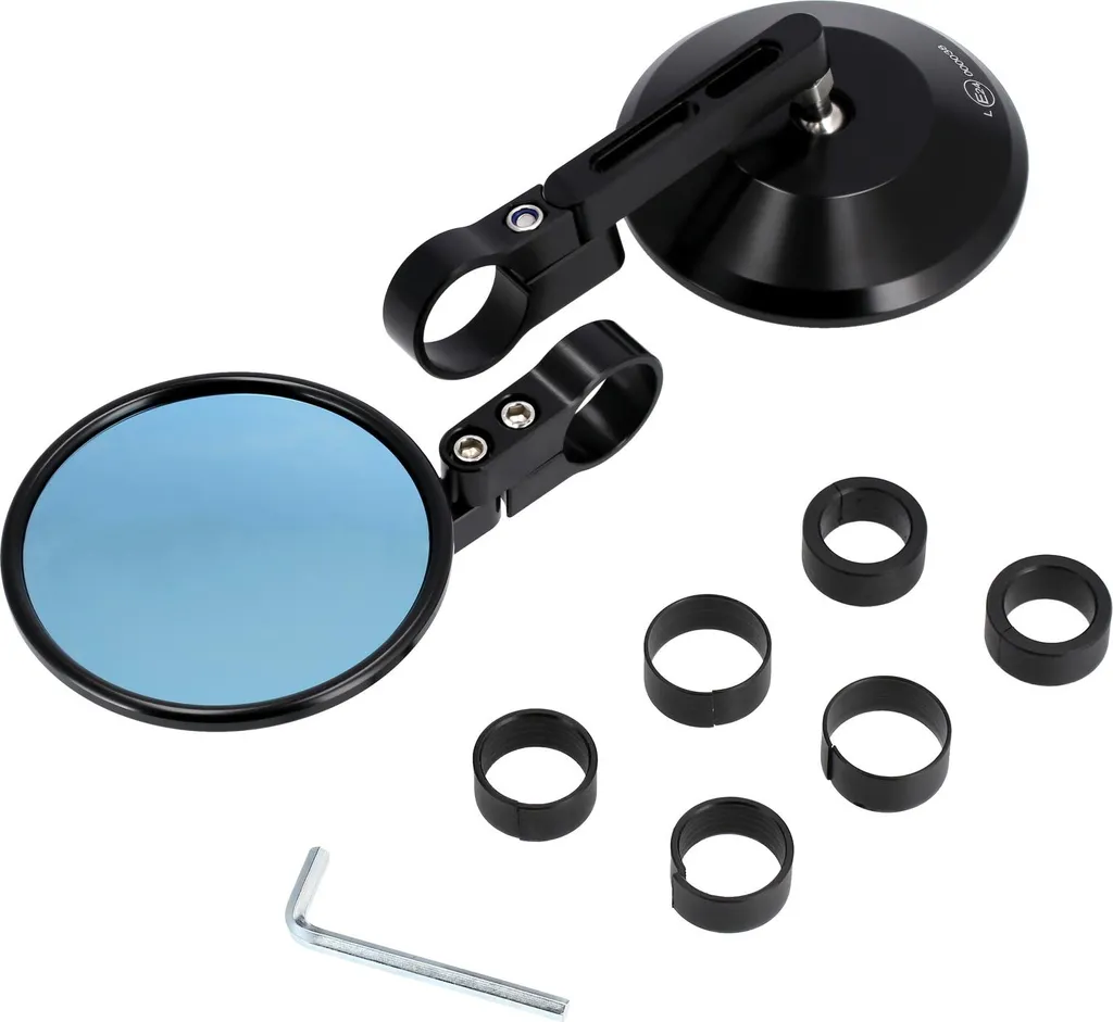 Paire de miroirs courts Supermoto anti-éblouissement teinté bleu azur