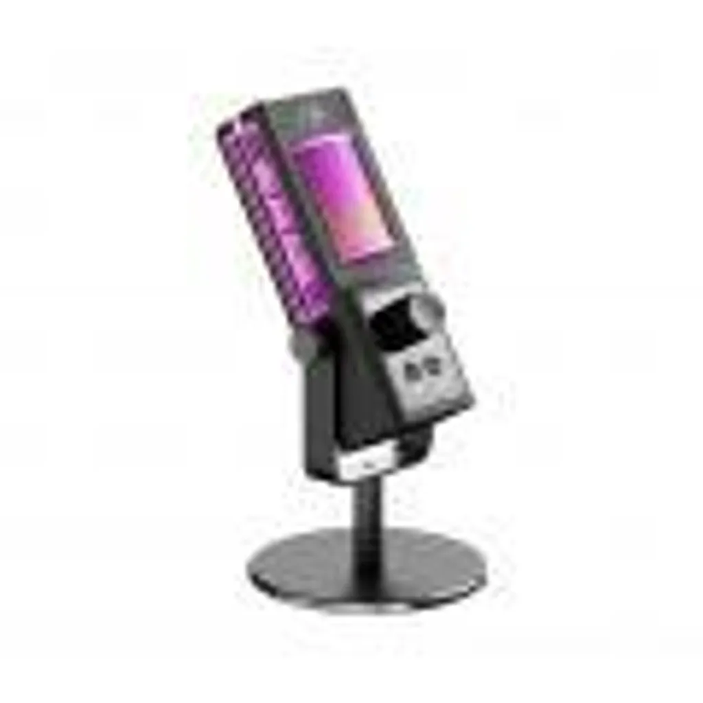 Microphone USB RGB Plug-and-Play avec Interface Type-C et Pied Inclus
