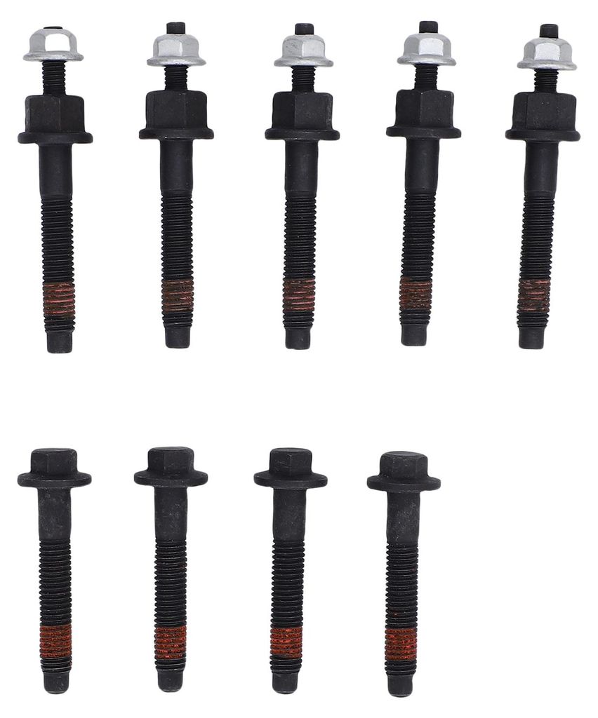 9-teiliges Abgaskrümmer-Schrauben-Set 6505316AA, Bolzenmutter-Hardware-Set Kohlenstoffstahl, Ersatz für 300 Aspen 5,7 l, linke Fahrerseite