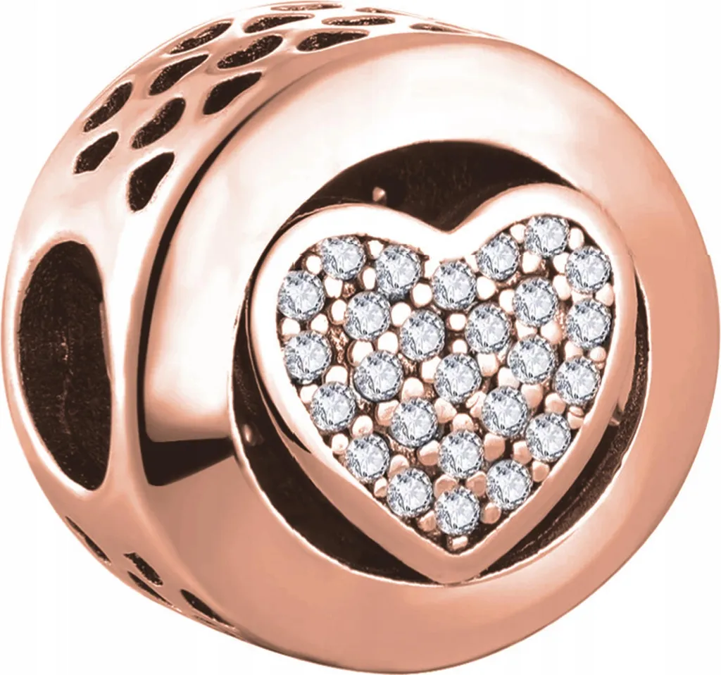 Charm Cuore con Zirconi in Argento 925 Dorato | Qualità Certificata