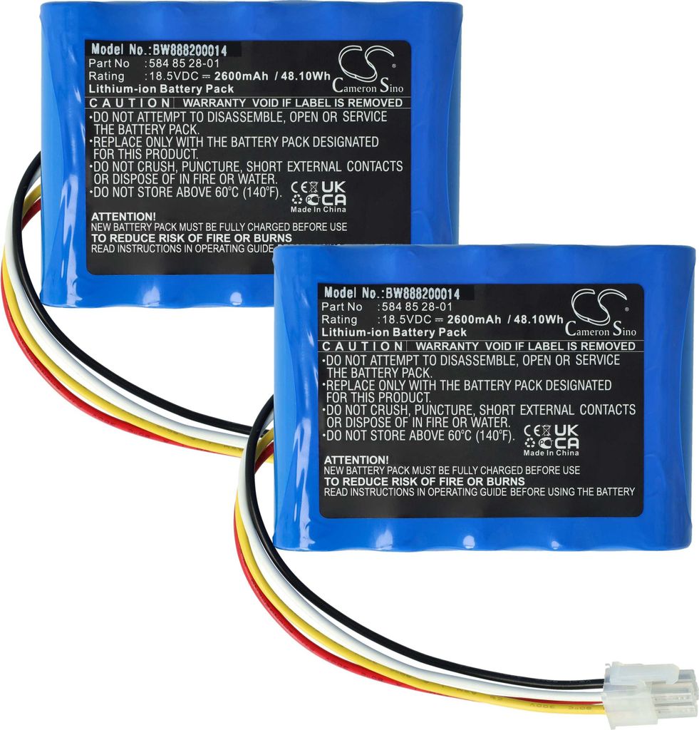 vhbw 2x Akku Ersatz für Husqvarna 592 96 83-01 für Rasenmäher (2600mAh 18,5V Li-Ion)