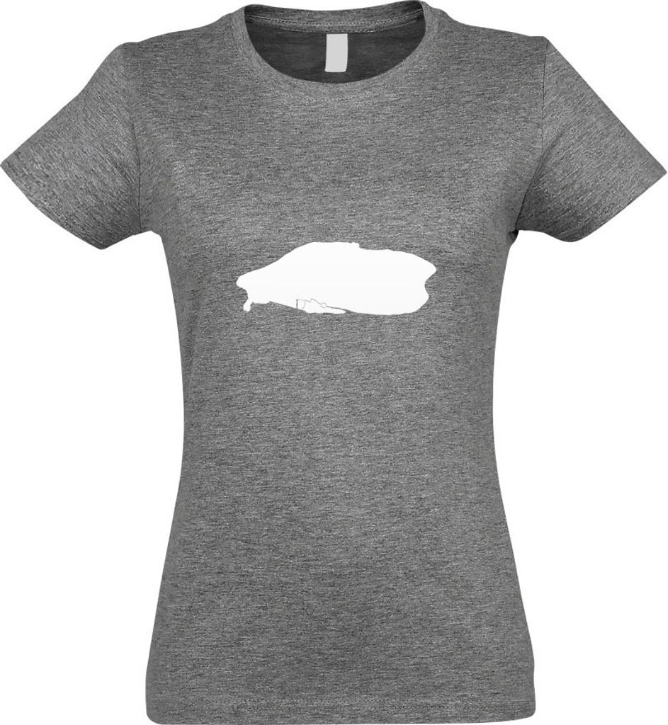 Kiwistar - T-Shirt tailliert - Damen - Graumeliert - Baltrum - Deutschland - Insel - mit Motiv Bedruckt - Funshirt Design - Sport - Freizeit - Dame...